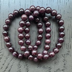 (ONE) Star garnet bracelet 8mm SIZE 6.25’